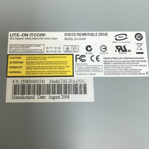 Lite-On DH-20A4P 20x Dual Layer DVD±RW IDE Drive - Picture 4 of 5